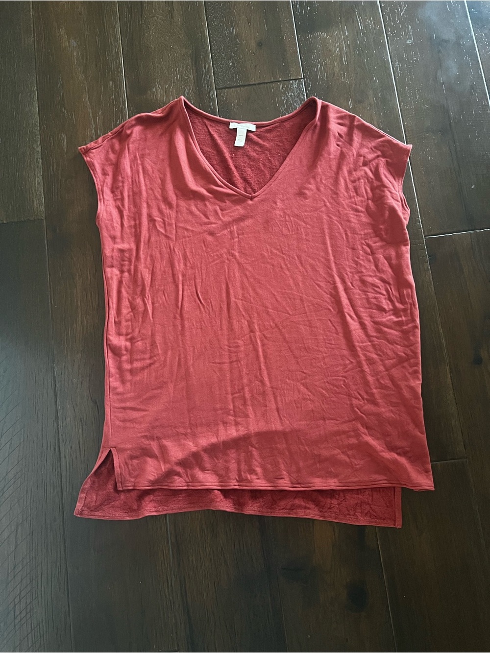 Women's  supersoft terry dolman sleeve vneck tunic brick red
